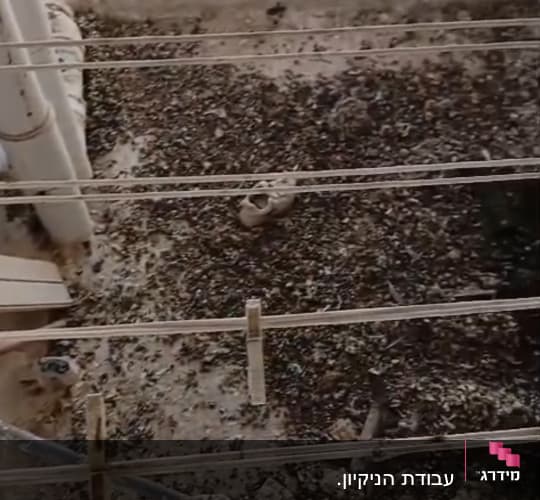 מרפסת מלוכלכת עם חבלים לתליית כביסה